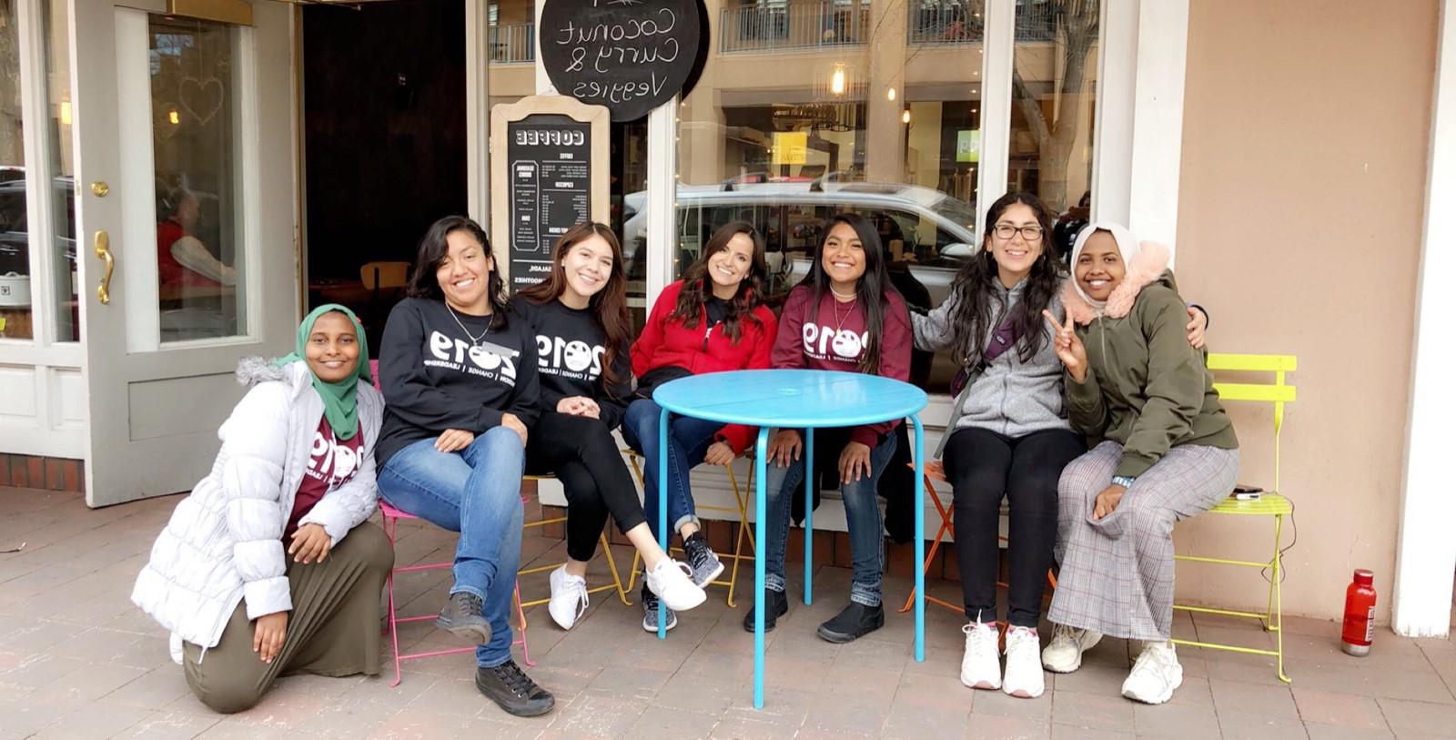 CAMP students having lunch during leadership conference in Santa Fe, NM